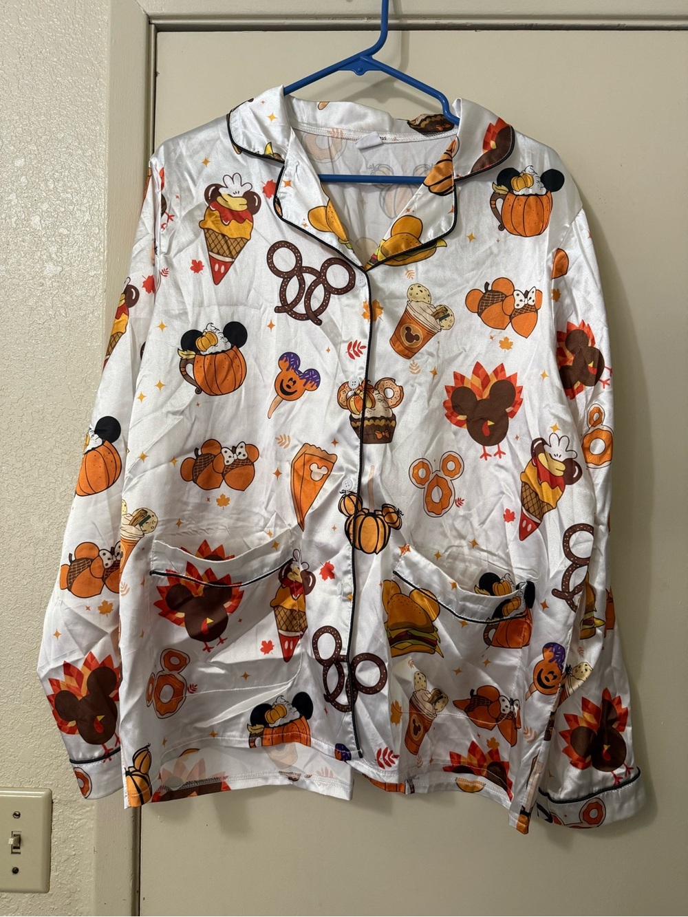 Women’s White Pumpkin Print PJs - Disney Inspired (Fall Theme)